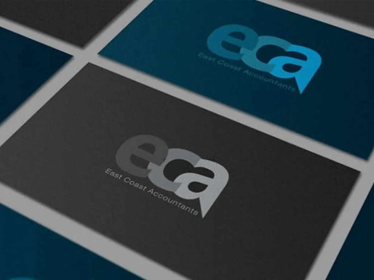 East Coast Accountants business cards designed by Black Door Creative