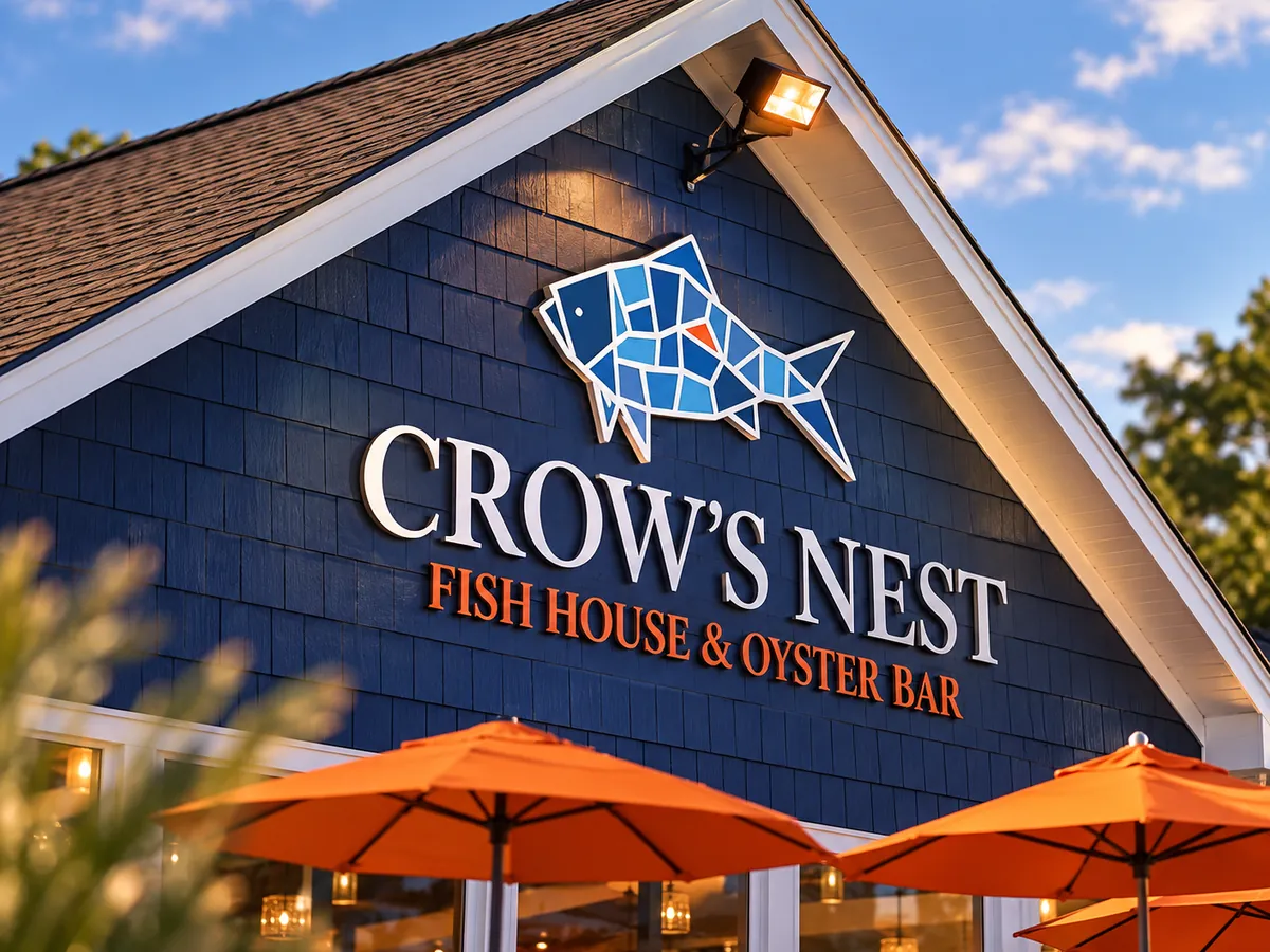Crow's Nest Fish House and Oyster Bar exterior signage