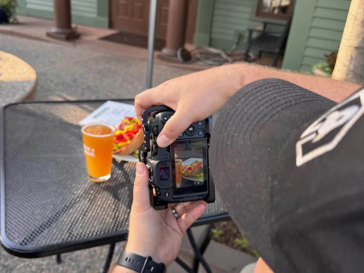 Shooting photos and video on location for a client social feed