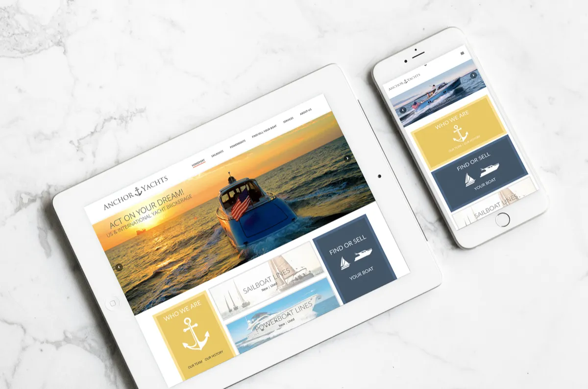 Anchor Yachts: Yacht sales website design