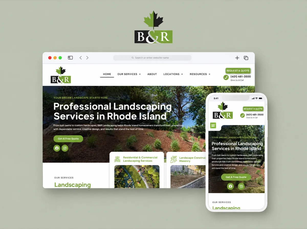 B&R Landscape: Website design for a landscaping company