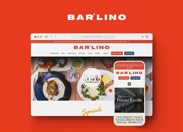 Bar'Lino Ristorante: Complete branding with website design and mural art