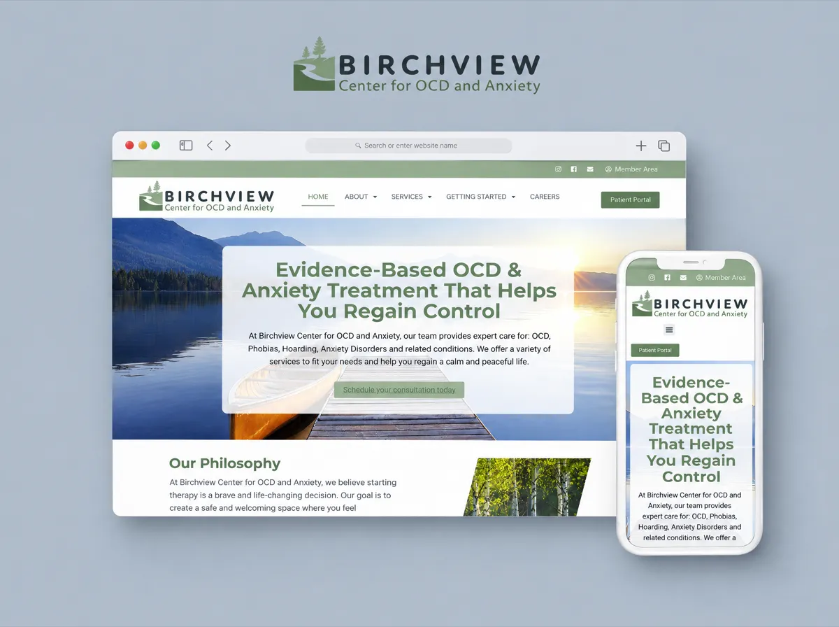 Birchview OCD: Website and logo design for a health and wellness practice