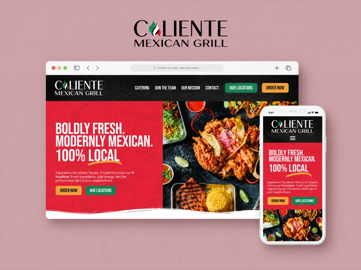 Caliente Mexican Grill: Website design for a Mexican restaurant