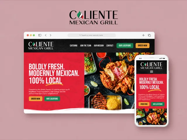 Caliente Mexican Grill: Website design for a Mexican restaurant