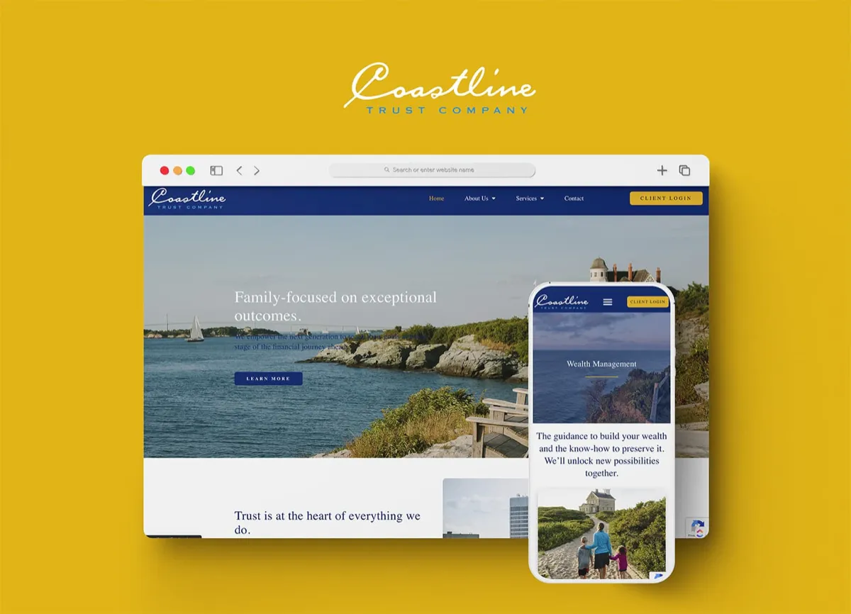 Coastline Trust Company: Website redesign for a trust and financial services company