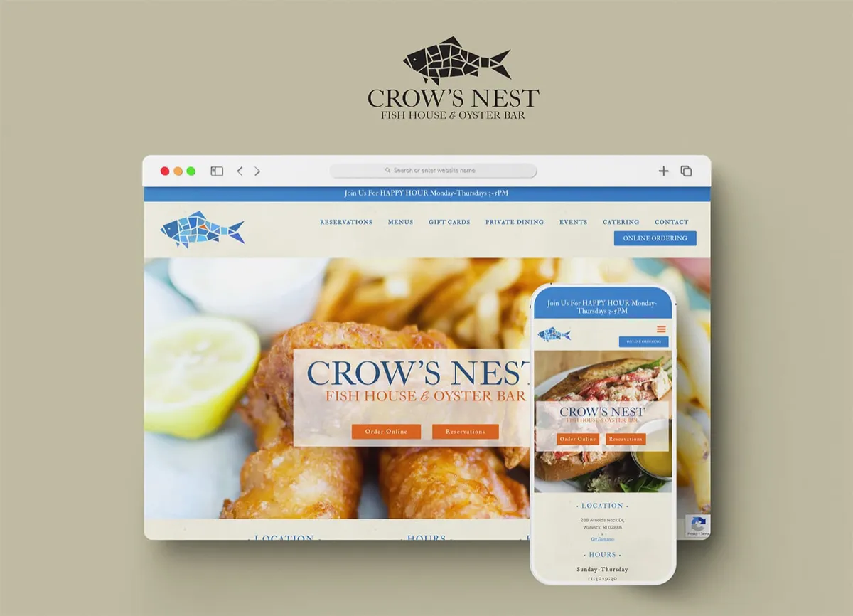 Crow's Nest: Complete restaurant branding and website design
