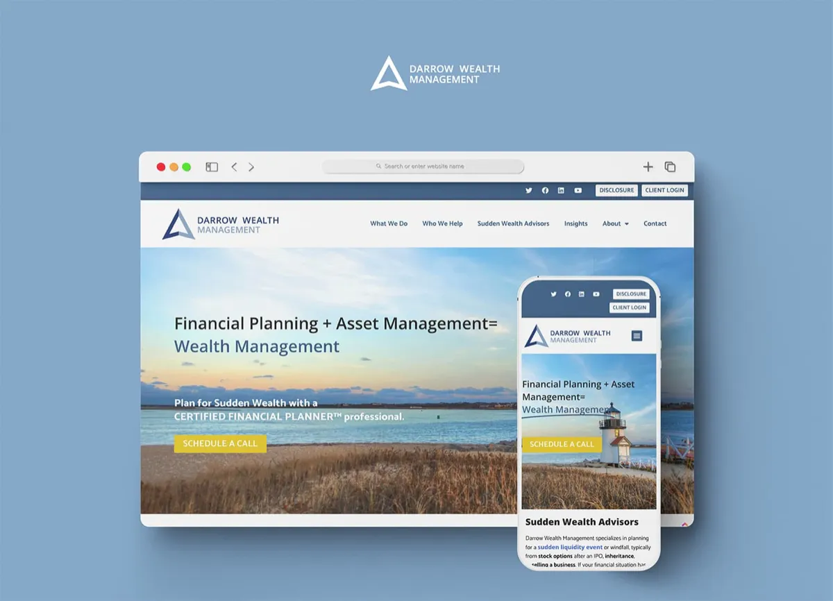 Darrow Wealth Management: Web design with SEO and conversion optimization for a wealth management firm