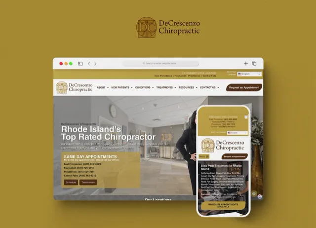 DeCrescenzo Chiropractic: Chiropractic website design and SEO services