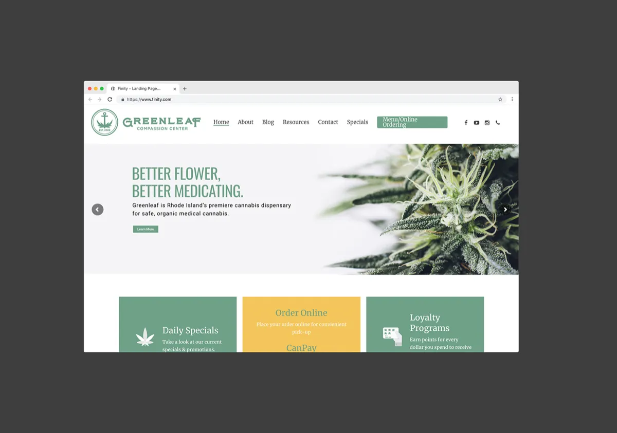 Greenleaf Medical Dispensary: Medical dispensary website design