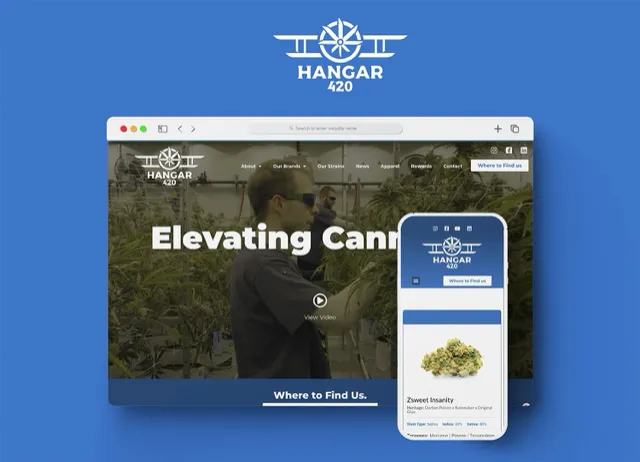 Hangar 420: Cannabis retail website design and photography