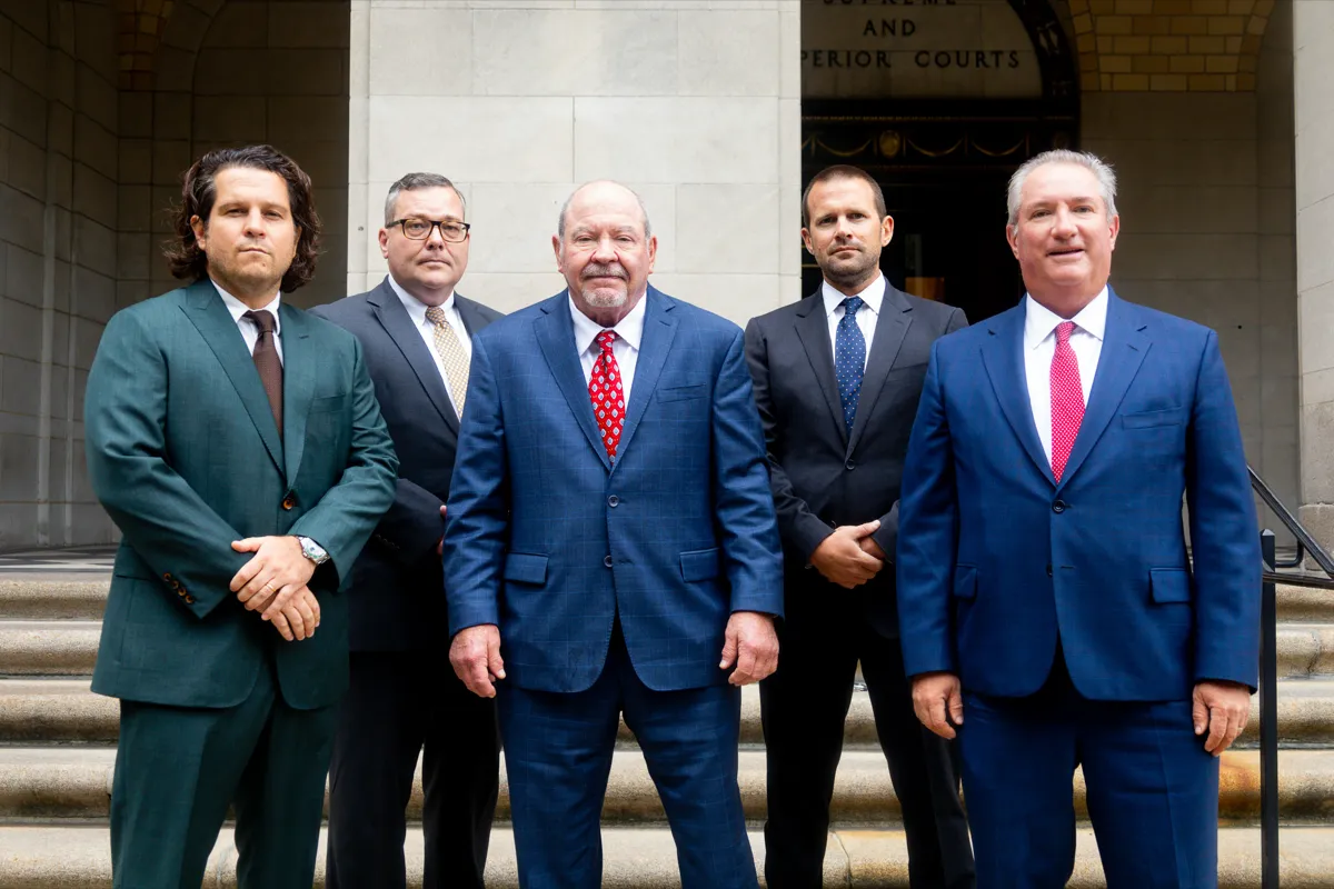 The KSPR Law attorneys photographed outside a Rhode Island courthouse