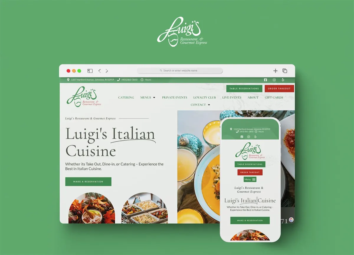 Luigi's Gourmet: Restaurant web design and digital marketing