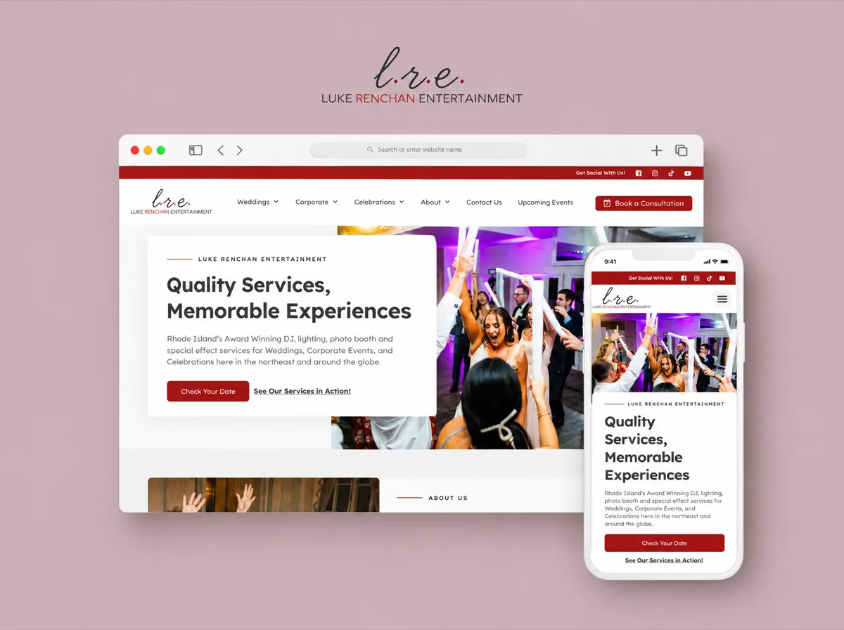 Lukes Entertainment: Website design for a wedding DJ
