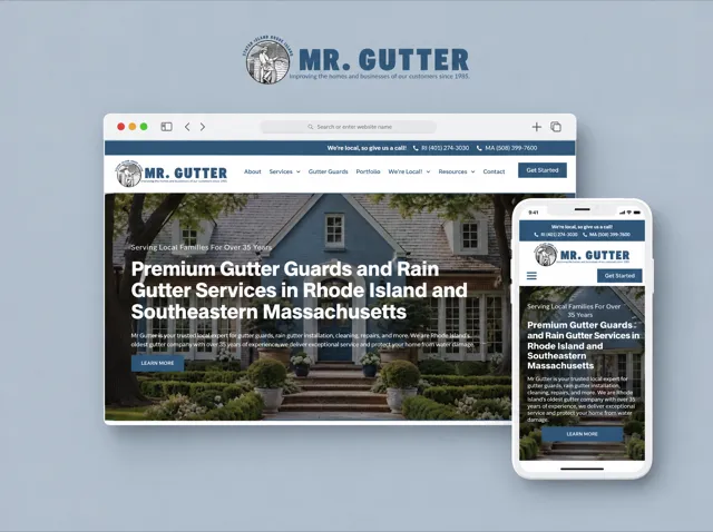 Mr. Gutter RI: Website design, paid search and digital marketing for a gutter company