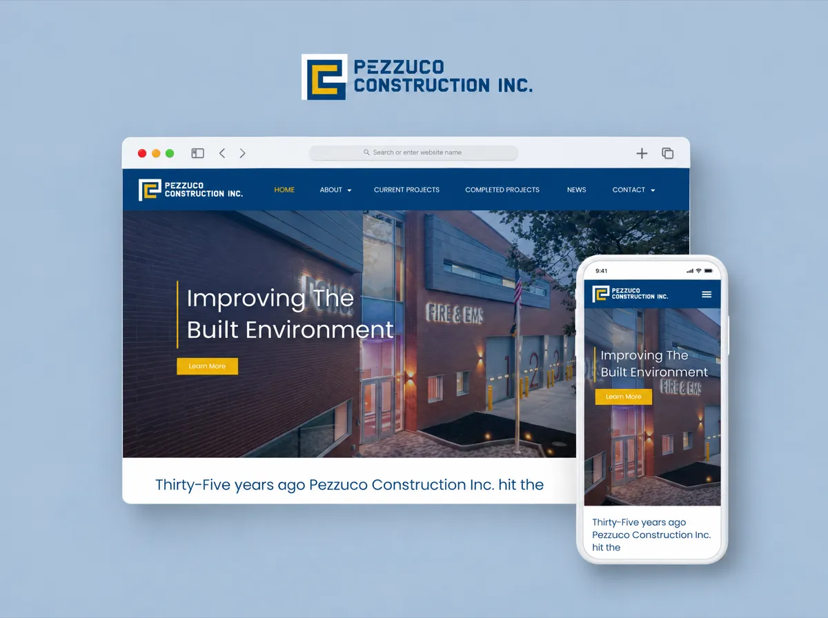 Pezzuco Construction: Website design and ongoing maintenance for a construction company