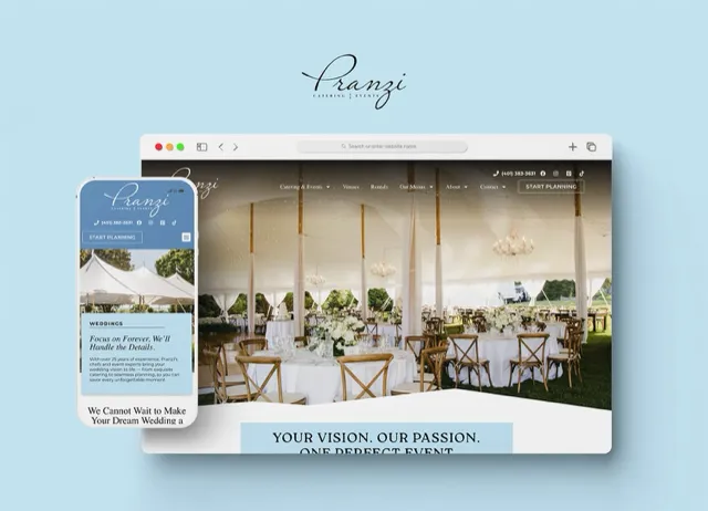 Pranzi Catering: Elegant website redesign for a Rhode Island catering and events company