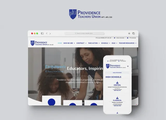 Providence Teachers Union: Custom WordPress website and application development for a teachers union