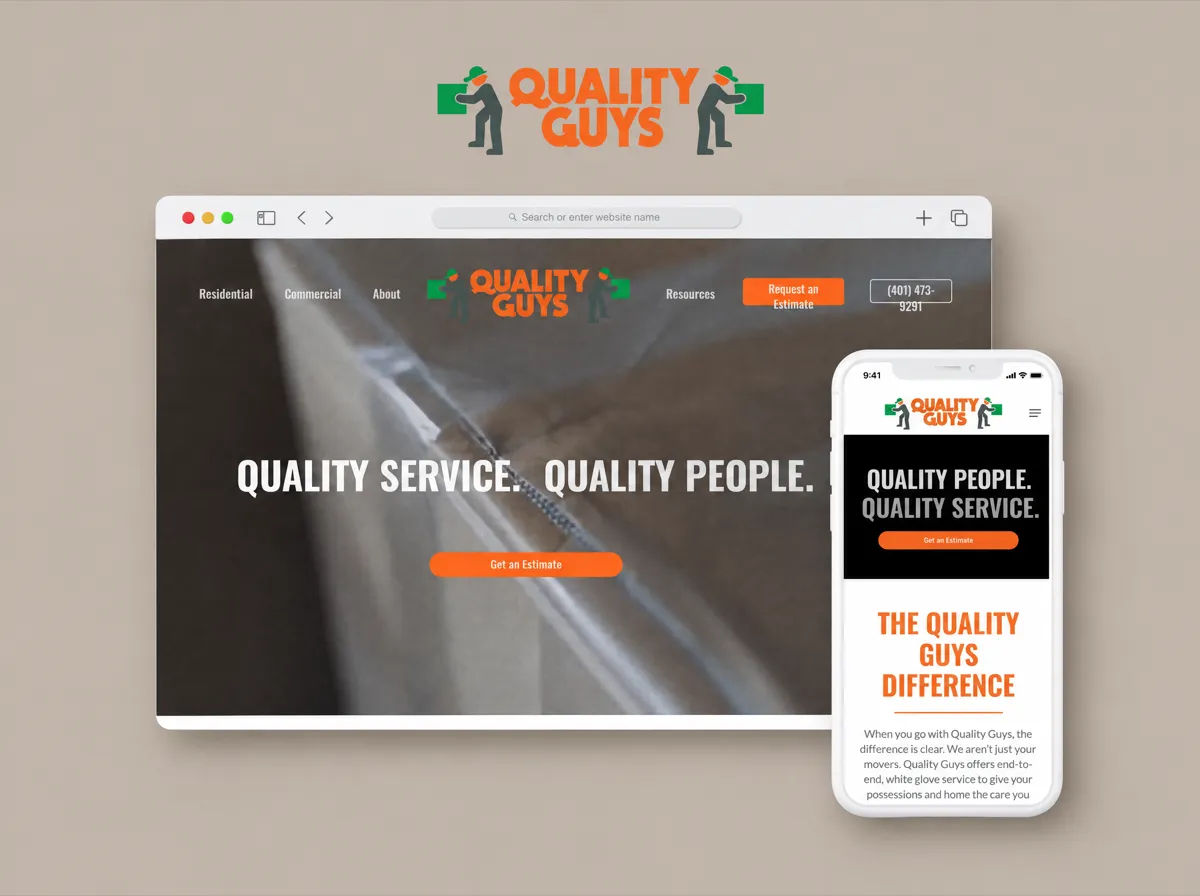 Quality Guys Moving: Website design, photography and video for a moving company
