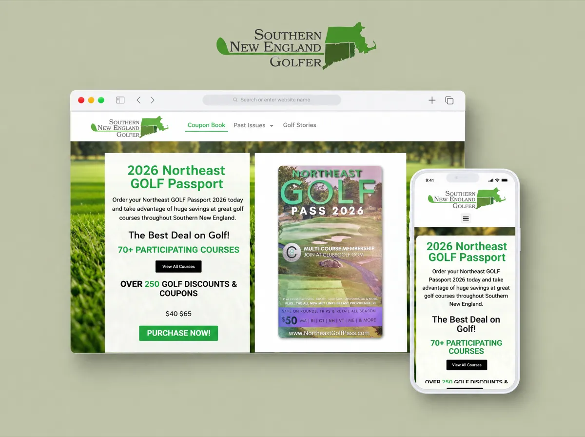 Southern New England Golfer: Golf media website design