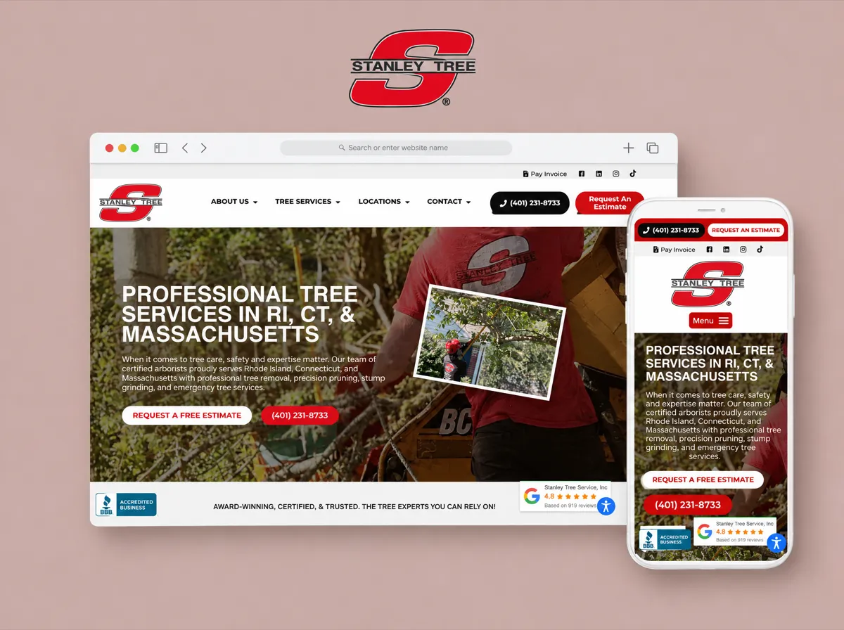 Stanley Tree Company: Tree company web design and marketing