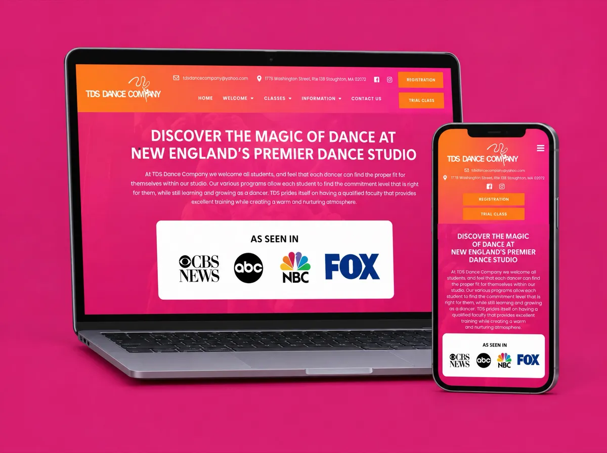 TDS Dance Company: Website design and ongoing maintenance for a dance company