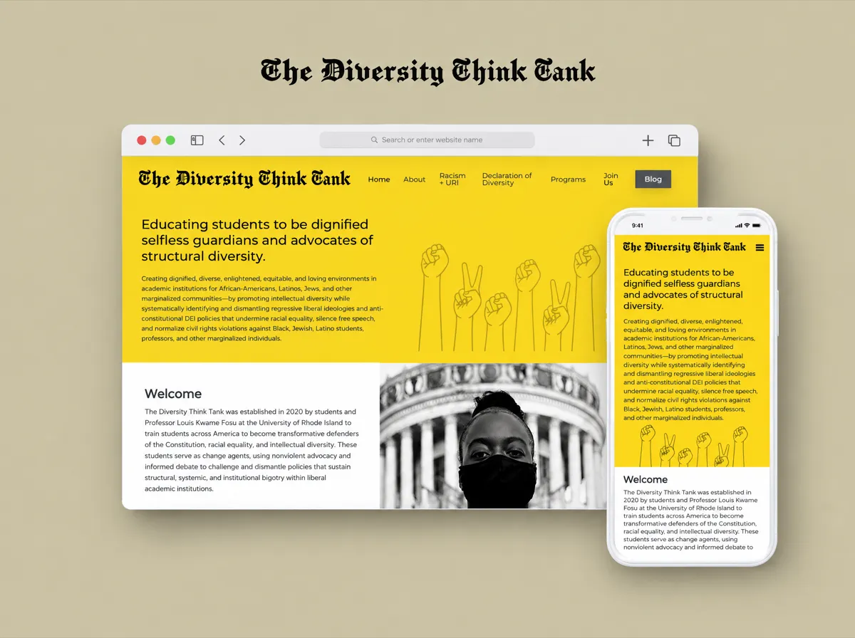 The Diversity ThinkTank: Consulting website with bold branding