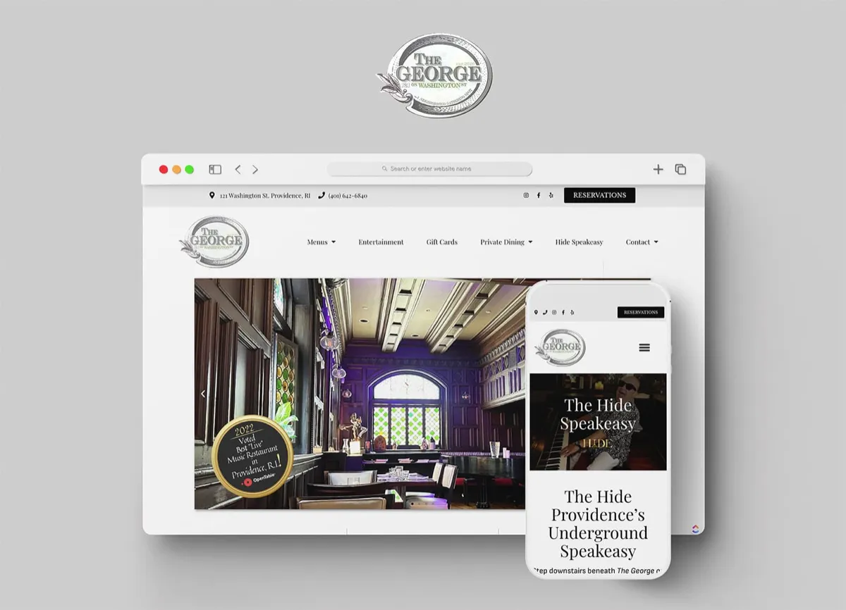 The George on Washington: Restaurant digital marketing and website design in downtown Providence