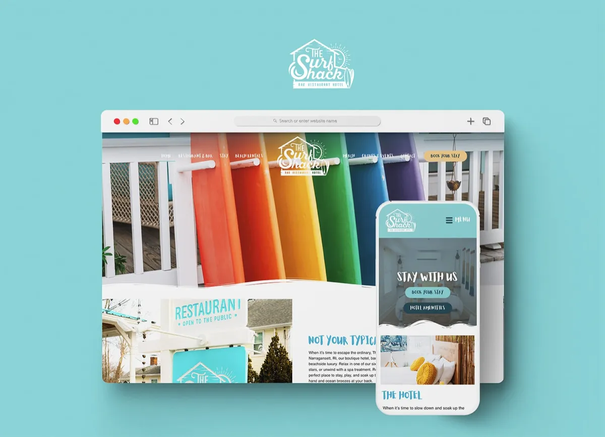 The Surf Shack: Custom WordPress web design for a Narragansett restaurant